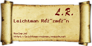 Leichtman Rézmán névjegykártya